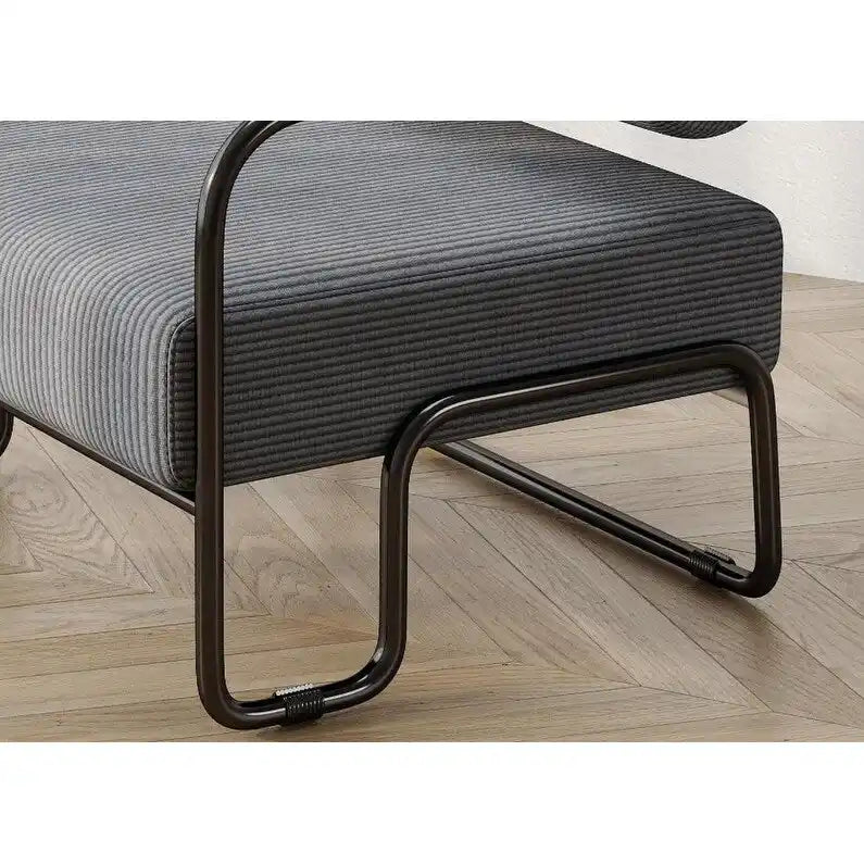 Fauteuil d'appoint en velours côtelé avec cadre en fer pour salon