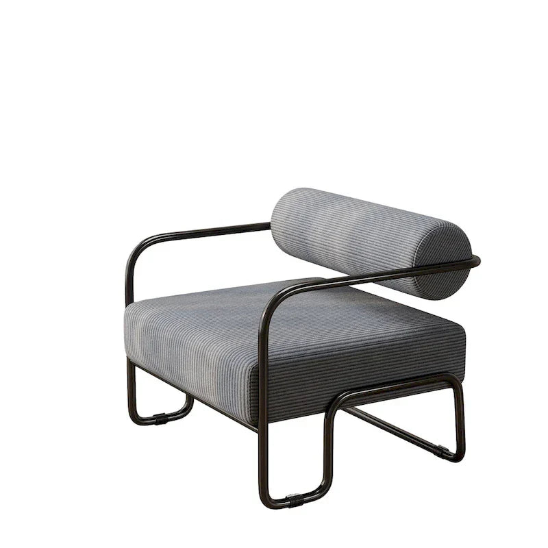Fauteuil d'appoint en velours côtelé avec cadre en fer pour salon