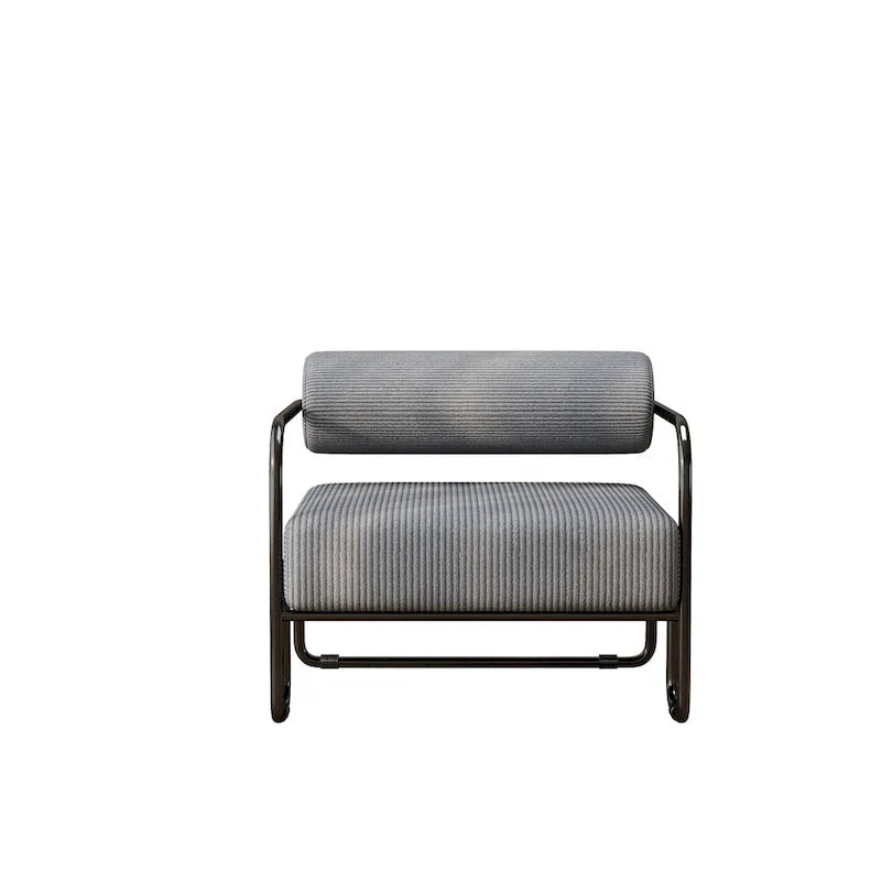 Fauteuil d'appoint en velours côtelé avec cadre en fer pour salon