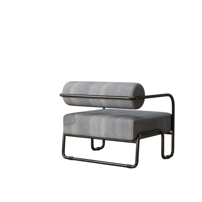 Fauteuil d'appoint en velours côtelé avec cadre en fer pour salon
