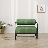 Fauteuil d'appoint en velours côtelé avec cadre en fer pour salon