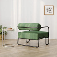 Fauteuil d'appoint en velours côtelé avec cadre en fer pour salon