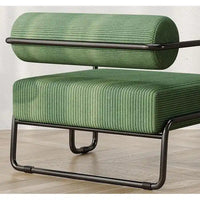 Fauteuil d'appoint en velours côtelé avec cadre en fer pour salon