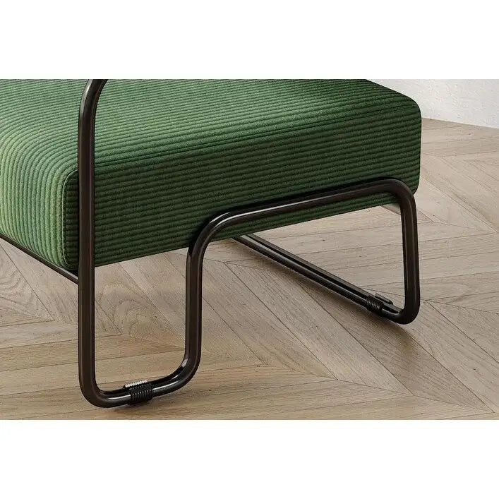 Fauteuil d'appoint en velours côtelé avec cadre en fer pour salon