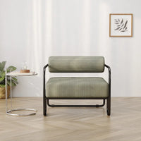 Fauteuil d'appoint en velours côtelé avec cadre en fer pour salon