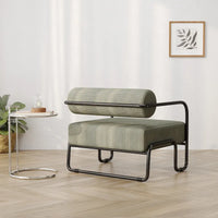 Fauteuil d'appoint en velours côtelé avec cadre en fer pour salon