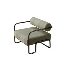 Fauteuil d'appoint en velours côtelé avec cadre en fer pour salon