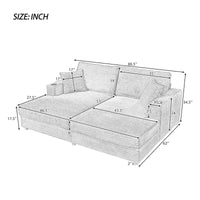 Canapé-lit sectionnel surdimensionné Roomfitters avec chaise longue, en velours côtelé avec ports USB et porte-gobelets