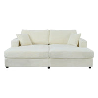 Canapé-lit sectionnel surdimensionné Roomfitters avec chaise longue, en velours côtelé avec ports USB et porte-gobelets