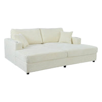 Canapé-lit sectionnel surdimensionné Roomfitters avec chaise longue, en velours côtelé avec ports USB et porte-gobelets