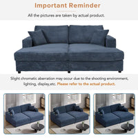 Canapé-lit sectionnel surdimensionné Roomfitters avec chaise longue, en velours côtelé avec ports USB et porte-gobelets