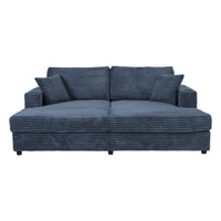 Canapé-lit sectionnel surdimensionné Roomfitters avec chaise longue, en velours côtelé avec ports USB et porte-gobelets