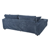 Canapé-lit sectionnel surdimensionné Roomfitters avec chaise longue, en velours côtelé avec ports USB et porte-gobelets