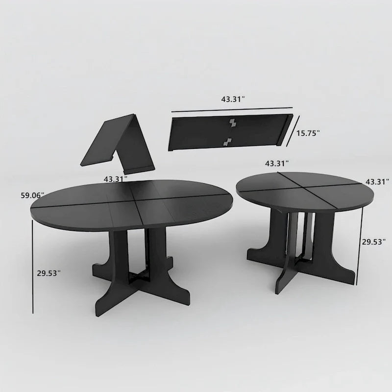 Table à manger pour cuisine de ferme avec plateau de table ovale extensible