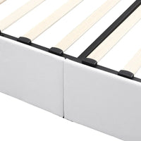 Lit plateforme rembourré avec système de rangement hydraulique