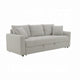 Canapé-lit Conan, grand lit pliant, 2 oreillers, tissu bouclé gris, 89 pouces