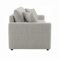 Canapé-lit Conan, grand lit pliant, 2 oreillers, tissu bouclé gris, 89 pouces