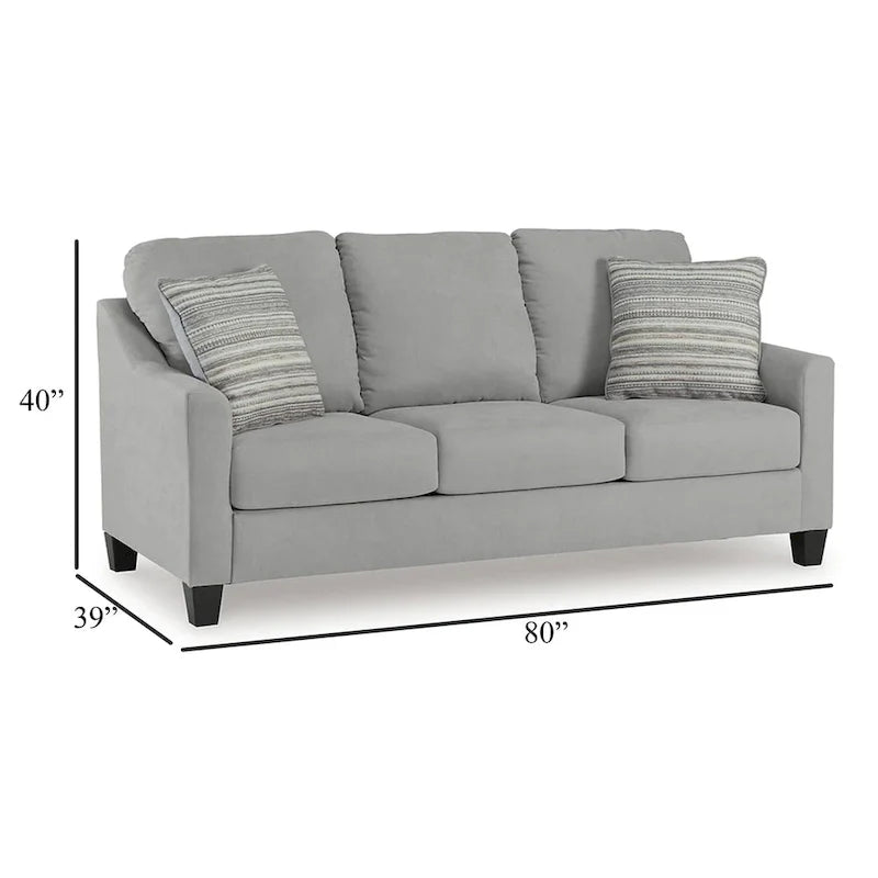 Canapé-lit Lebo Queen Size, gris, matelas pliant en mousse à mémoire de forme