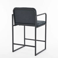 Lot de 2 tabourets de bar à hauteur de comptoir, modernes et rembourrés, avec accoudoirs, structure en métal et assise rembourrée