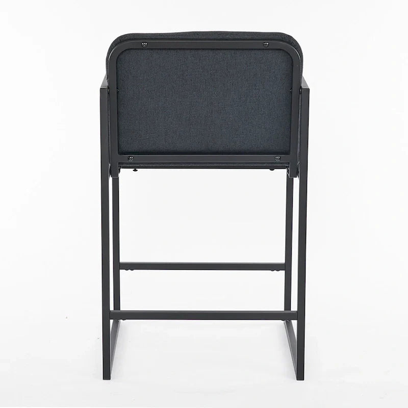Lot de 2 tabourets de bar à hauteur de comptoir, modernes et rembourrés, avec accoudoirs, structure en métal et assise rembourrée