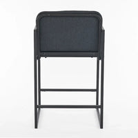 Lot de 2 tabourets de bar à hauteur de comptoir, modernes et rembourrés, avec accoudoirs, structure en métal et assise rembourrée