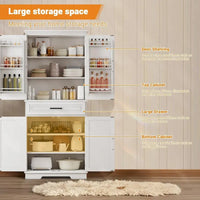Meuble de Rangement de Cuisine de 183 cm pour Salle à Manger, Étagères Réglables