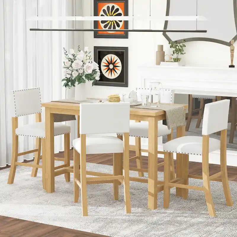 Table de salle à manger hauteur comptoir 5 pièces avec 4 chaises