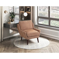 Fauteuil d'appoint contemporain confortable avec revêtement durable et pieds en bois massif