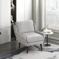 Fauteuil d'appoint contemporain confortable avec revêtement durable et pieds en bois massif