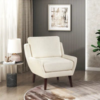 Fauteuil d'appoint contemporain confortable avec revêtement durable et pieds en bois massif