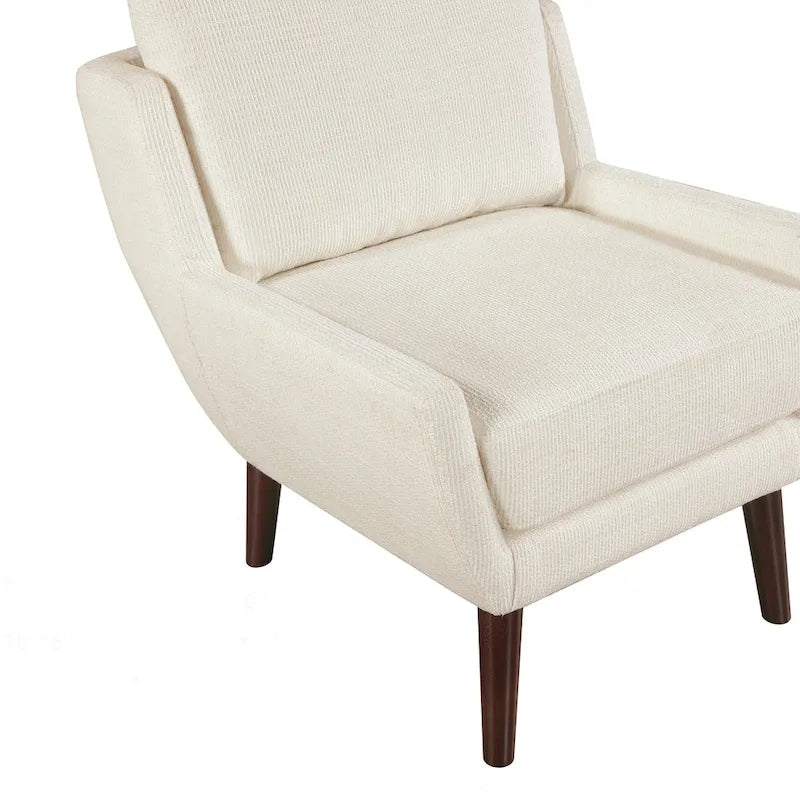 Fauteuil d'appoint contemporain confortable avec revêtement durable et pieds en bois massif