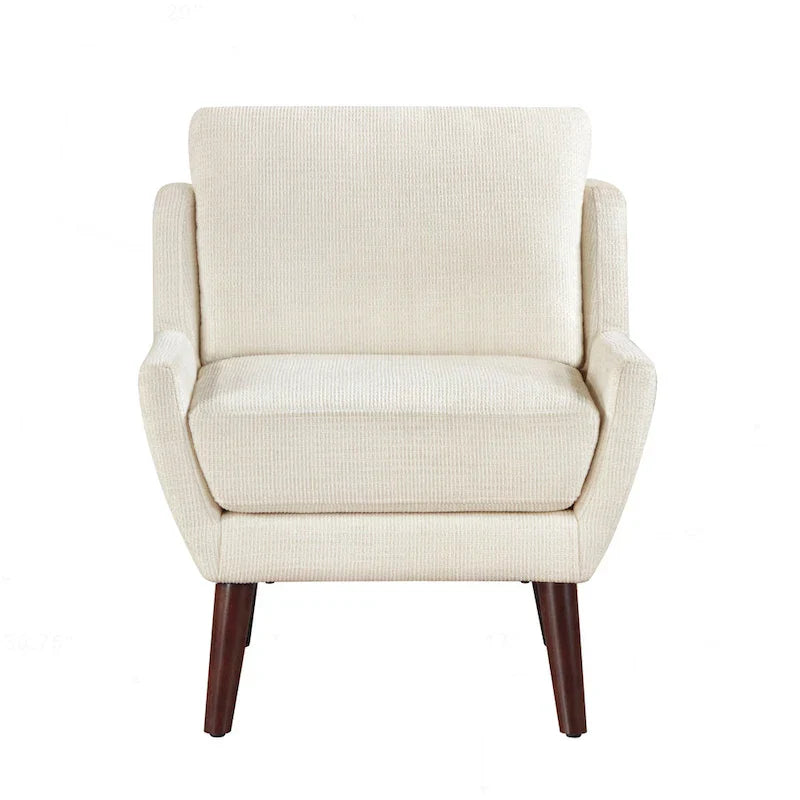 Fauteuil d'appoint contemporain confortable avec revêtement durable et pieds en bois massif