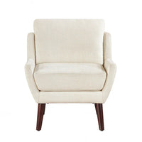 Fauteuil d'appoint contemporain confortable avec revêtement durable et pieds en bois massif