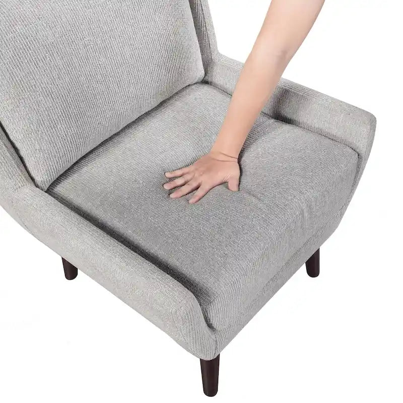 Fauteuil d'appoint contemporain confortable avec revêtement durable et pieds en bois massif