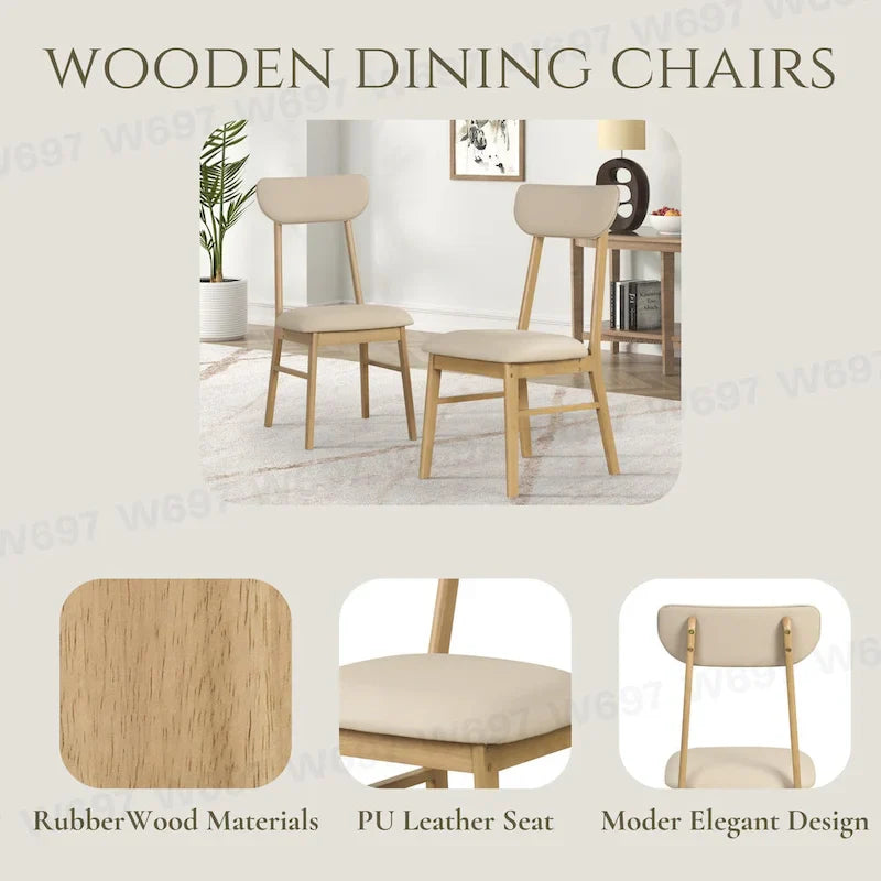 Ensemble de table à manger rectangulaire 6 pièces avec 4 chaises de salle à manger rembourrées et banc, ensemble de table à manger moderne décontracté pour cuisine