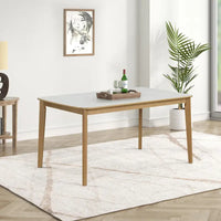 Ensemble de table à manger rectangulaire 6 pièces avec 4 chaises de salle à manger rembourrées et banc, ensemble de table à manger moderne décontracté pour cuisine