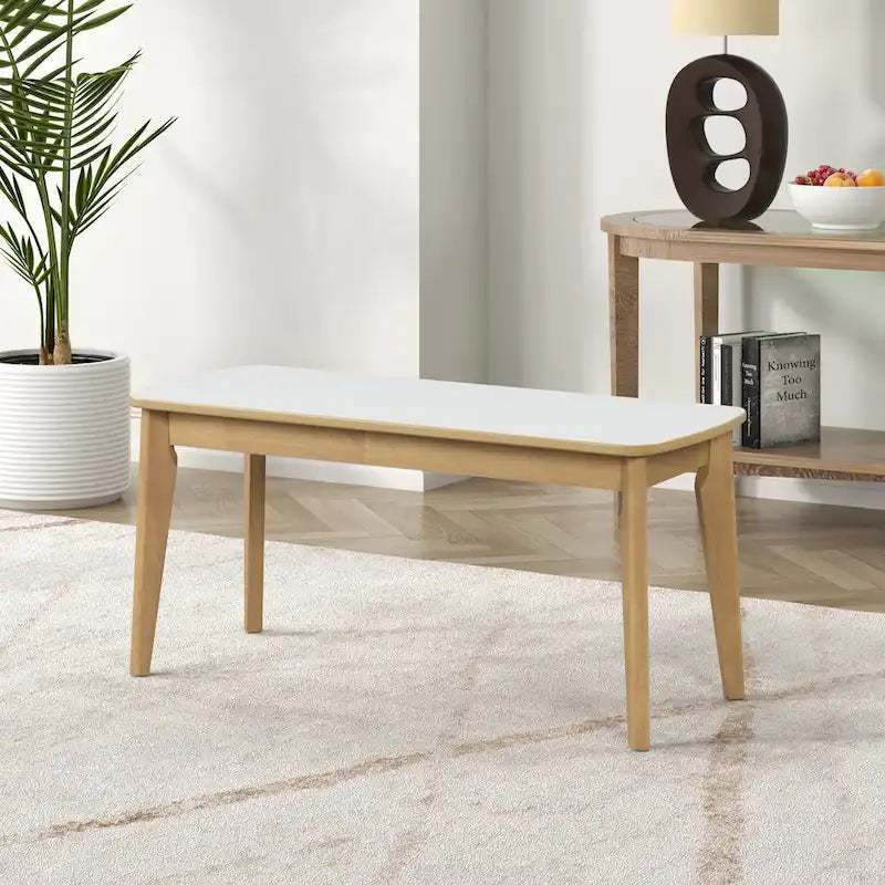 Ensemble de table à manger rectangulaire 6 pièces avec 4 chaises de salle à manger rembourrées et banc, ensemble de table à manger moderne décontracté pour cuisine