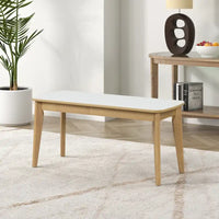 Ensemble de table à manger rectangulaire 6 pièces avec 4 chaises de salle à manger rembourrées et banc, ensemble de table à manger moderne décontracté pour cuisine