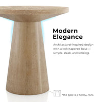 Table d'appoint piédestal ronde moderne en bois massif Vitten de Furniture of America