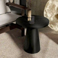 Table d'appoint piédestal ronde moderne en bois massif Vitten de Furniture of America