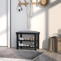 Banc à chaussures en bambou HOMCOM, banc d'entrée à 3 niveaux avec rangement et coussin, organiseur de chaussures pour entrée, couloir