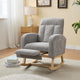 Fauteuil à bascule moderne avec pieds en bois massif, fauteuil à bascule rembourré pour chambre de bébé