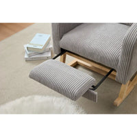 Fauteuil à bascule moderne avec pieds en bois massif, fauteuil à bascule rembourré pour chambre de bébé