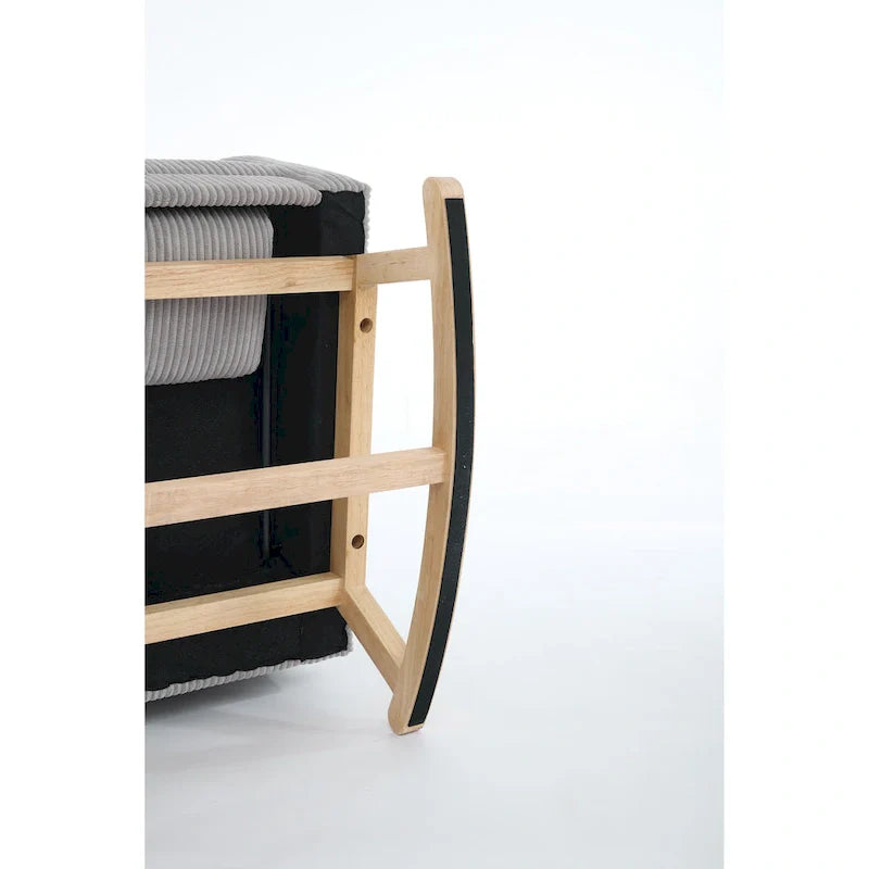 Fauteuil à bascule moderne avec pieds en bois massif, fauteuil à bascule rembourré pour chambre de bébé