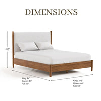 Ensemble de chambre à coucher 3 pièces en tissu bouclé, plateforme et style mid-century Beau de Furniture of America