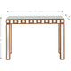 Console rectangulaire dorée à miroir et base en verre à quatre pieds - 43 L x 14 l x 31 H
