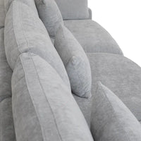 Canapé sectionnel minimaliste en lin canapé nuage garni de duvet, canapé à assise profonde en forme de U avec coussins