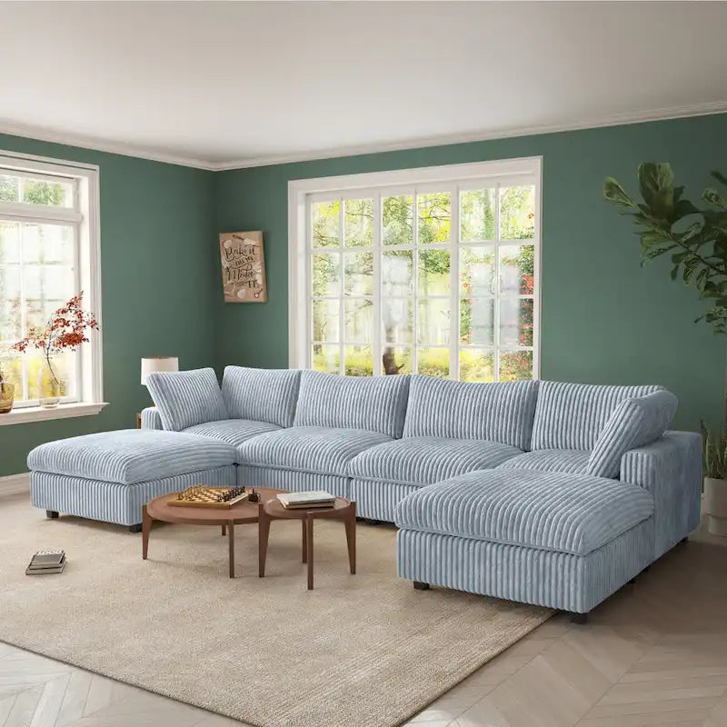 Canapé sectionnel modulable 157.48, canapé-lit moderne à assise profonde pour salon