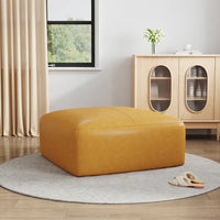 Ottoman en cuir véritable, Pouf rembourré pour salon