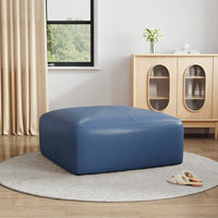 Ottoman en cuir véritable, Pouf rembourré pour salon
